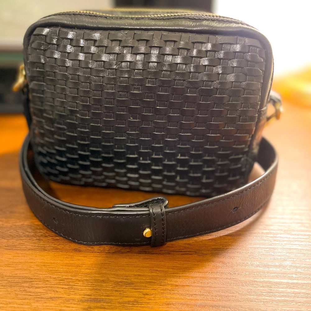 Marks and Spencer Leather Woven Crossbody Camera Bag